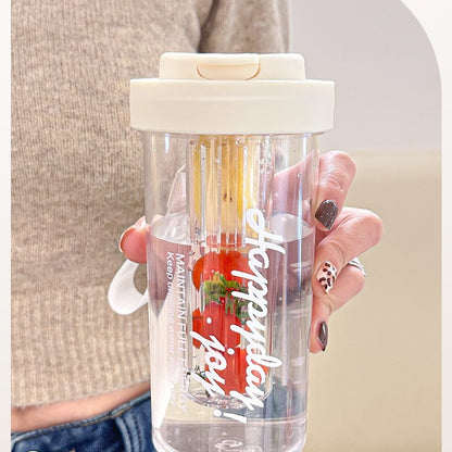 High appearance level plastic straw water bottle pc large-capacity water cup
