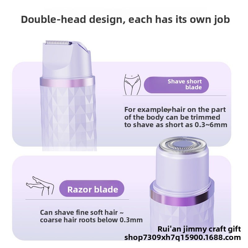 Portable electric double-head hair shaver