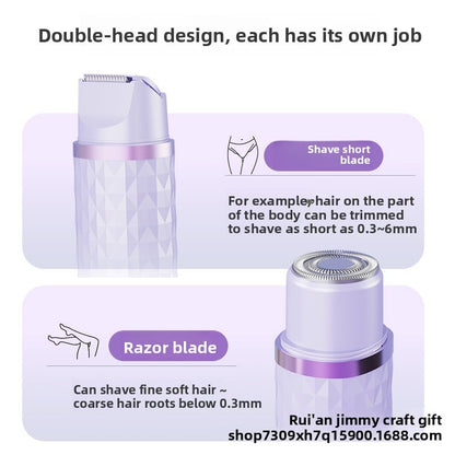 Portable electric double-head hair shaver