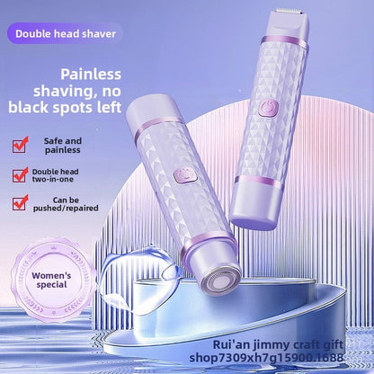 Portable electric double-head hair shaver