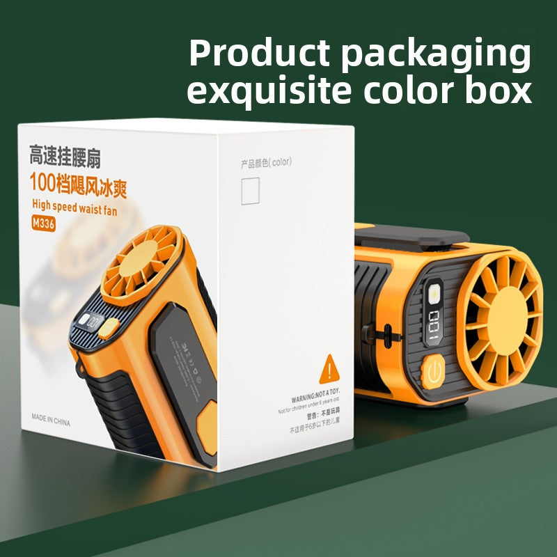 Portable USB Waist Fan with 100 Speed Levels