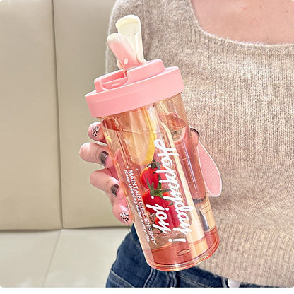 High appearance level plastic straw water bottle pc large-capacity water cup