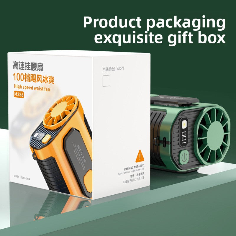 Portable USB Waist Fan with 100 Speed Levels