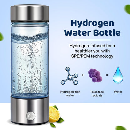Portable Hydrogen Water Bottle with Built-in Charging