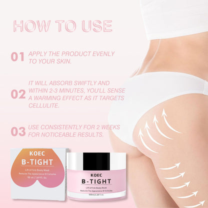 Body and buttocks cream, hydrating, moisturizing and firming body mask