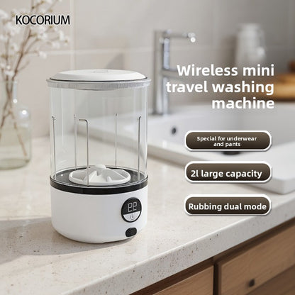 Compact charging washing machine